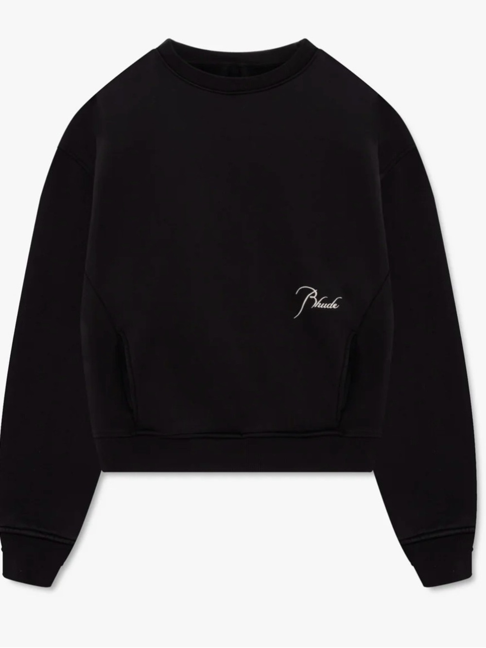 Rhude Black Crewneck Sweatshirt with Script Logo